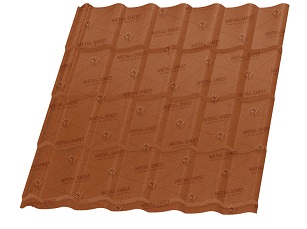 Egy tábla RAL8004-Matt színű Szinuszos cserepeslemez.