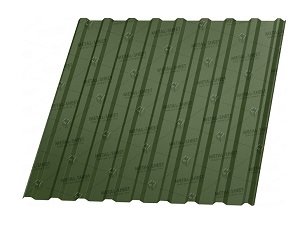 Egy tábla RAL6011 színű T20-1160-as trapézlemez.
