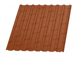 Egy tábla RAL8004 színű T20-1160-as trapézlemez.
